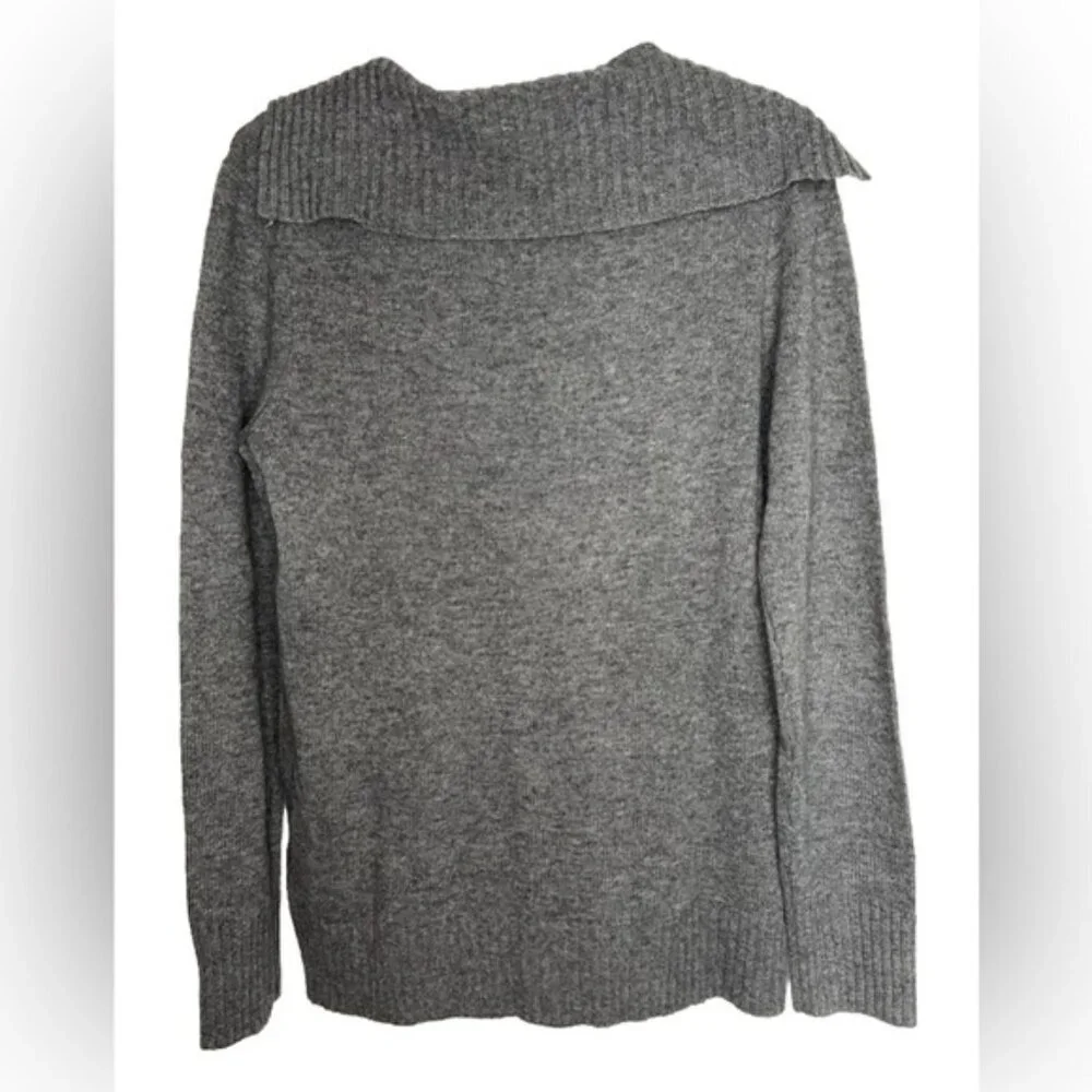 NWT J. Crew WOOL CASHMERE Blend‎ Asymmetrical Ruffle Zip Pullover Sweater MEDIUM